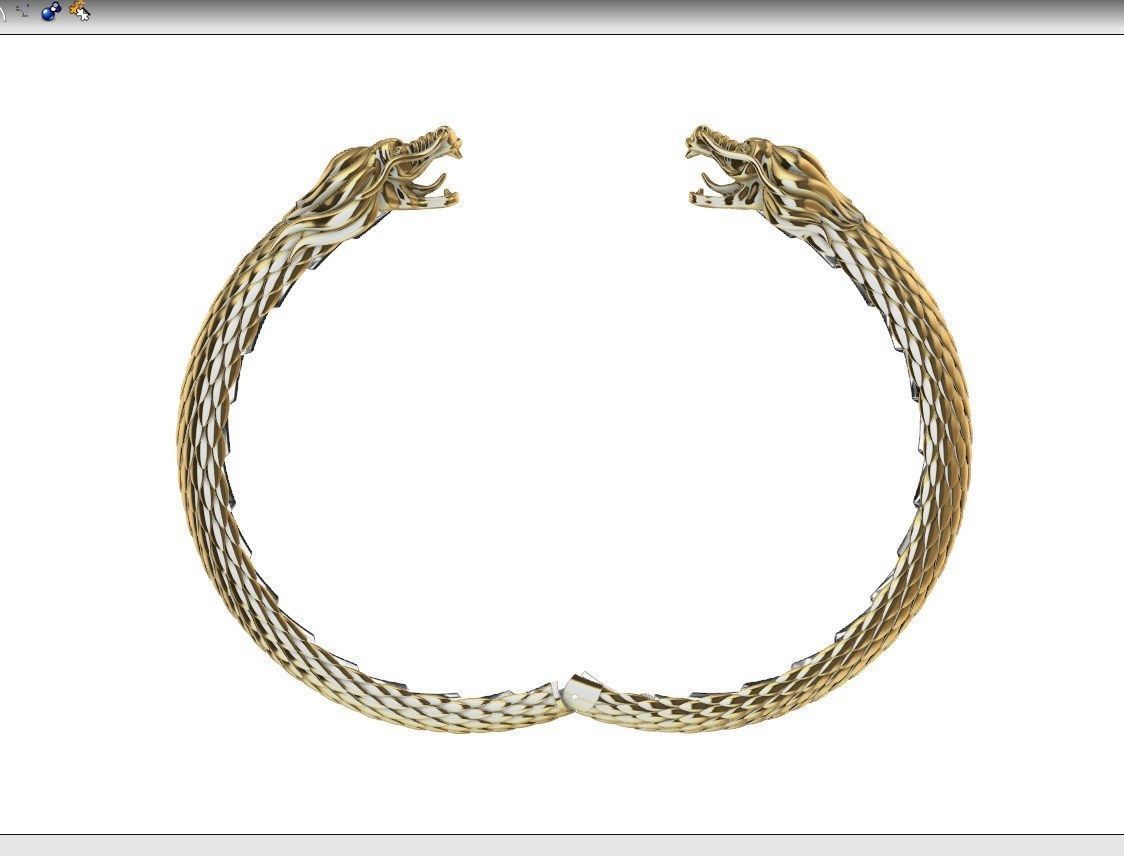 Dragon Gothic Jewelry  Bracelet  3D Model STL File - DGJB1 3D print model_29