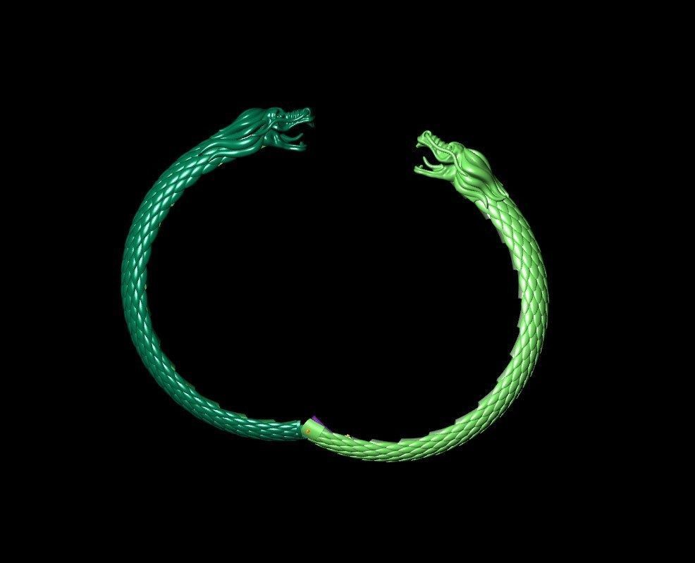 Dragon Gothic Jewelry  Bracelet  3D Model STL File - DGJB1 3D print model_23