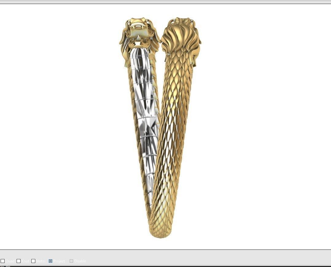 Dragon Gothic Jewelry  Bracelet  3D Model STL File - DGJB1 3D print model_30