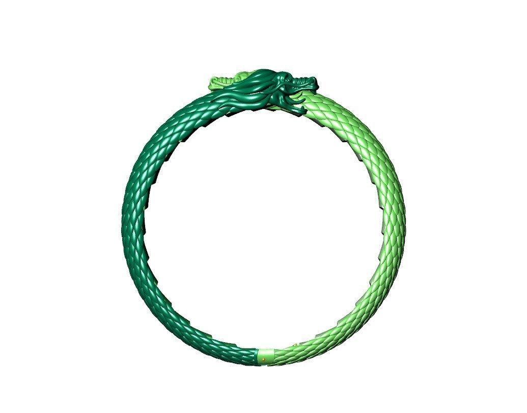 Dragon Gothic Jewelry  Bracelet  3D Model STL File - DGJB1 3D print model_12