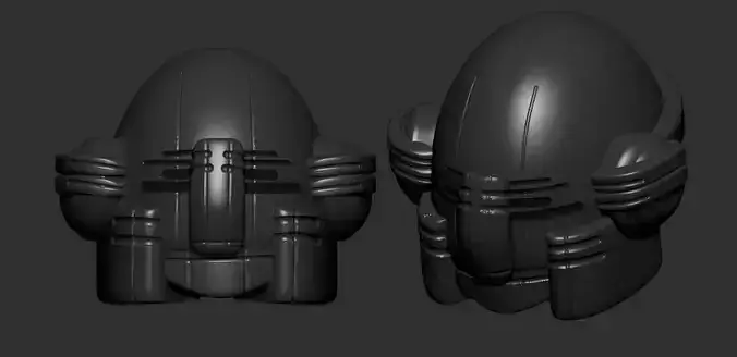 helmet high poly sculpt 3d printable 