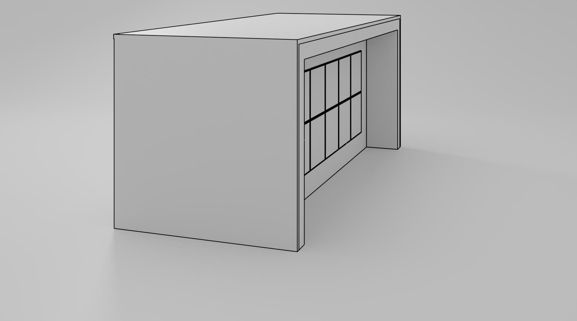 Wooden Office Table 3D model_8