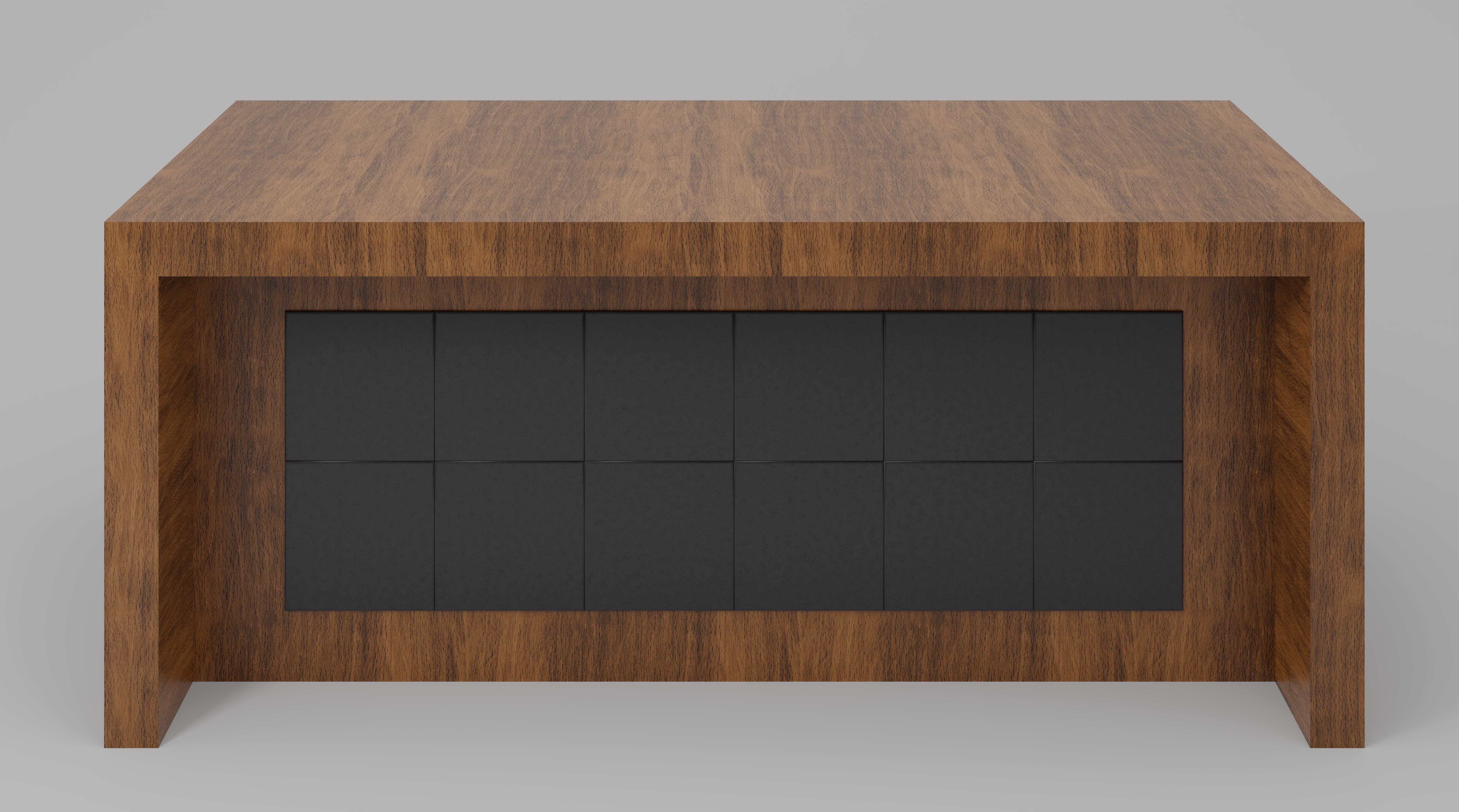 Wooden Office Table 3D model_2