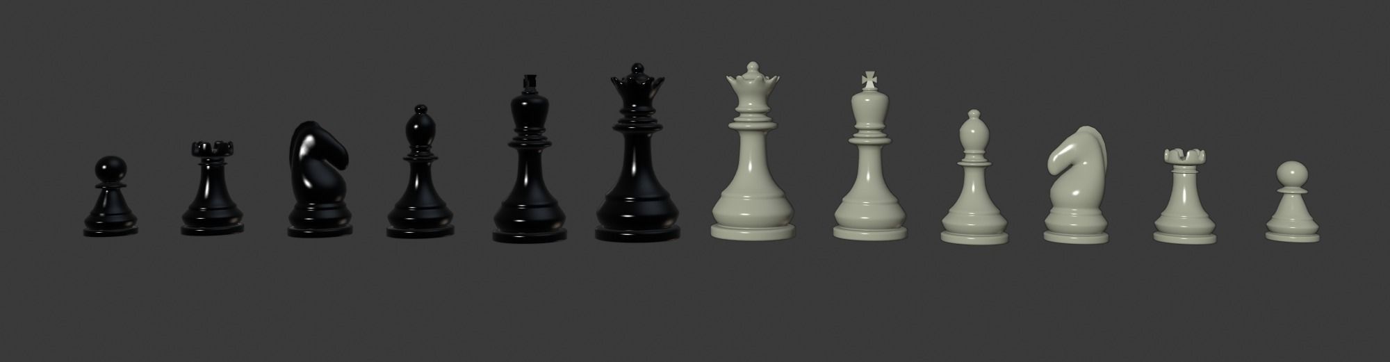Chess Pieces  Low-poly 3D model_5