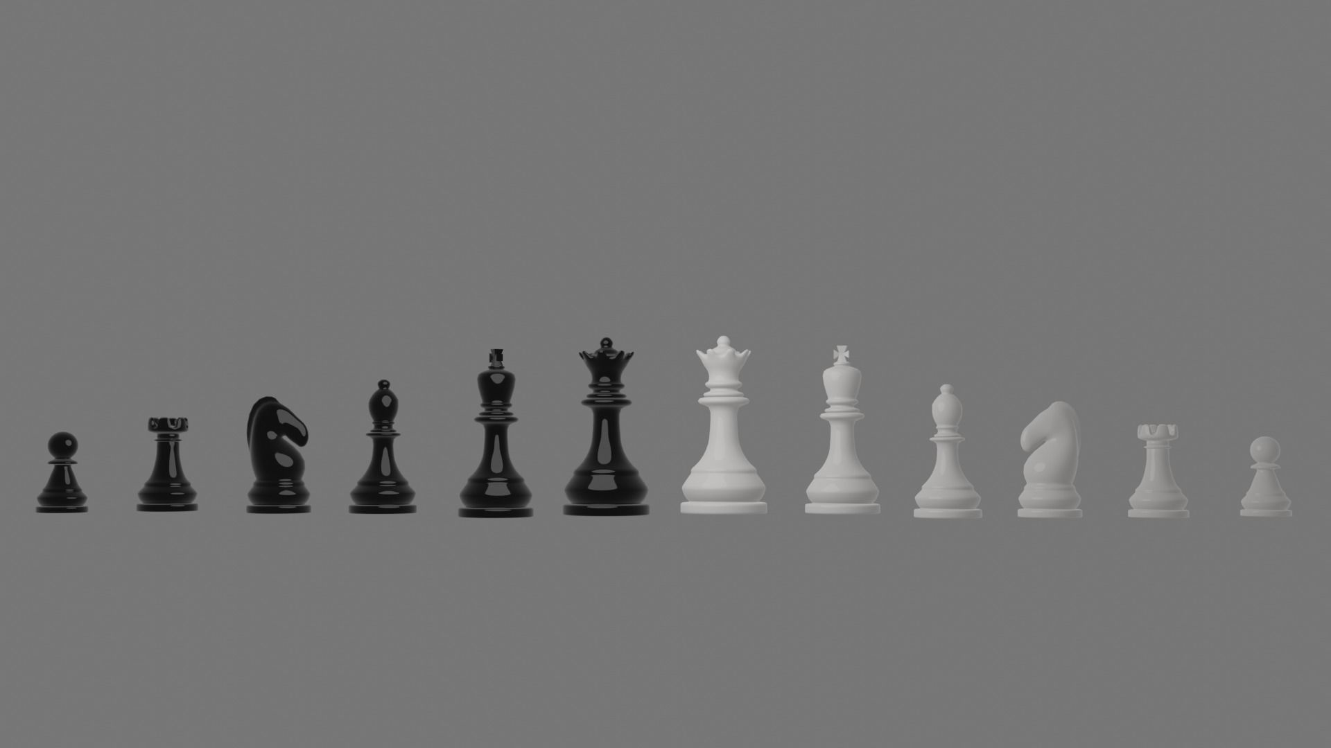 Chess Pieces  Low-poly 3D model_4