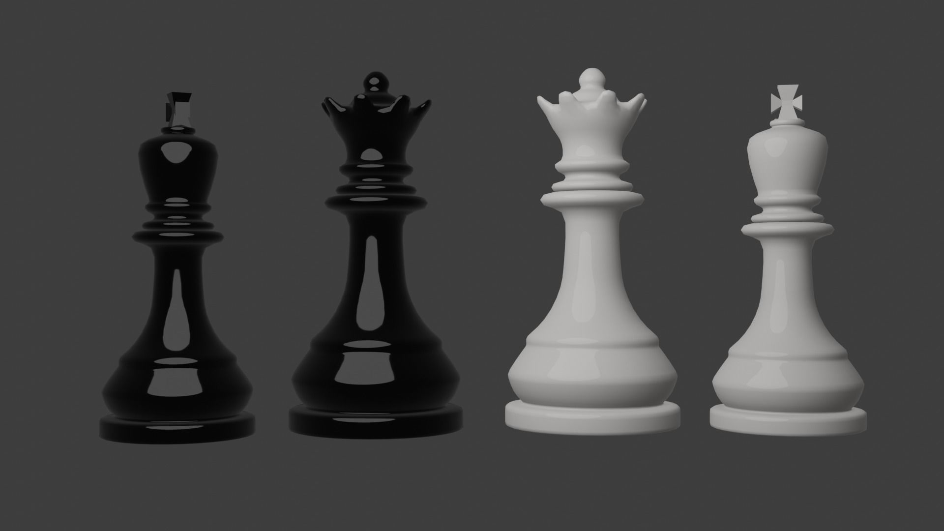 Chess Pieces  Low-poly 3D model_3