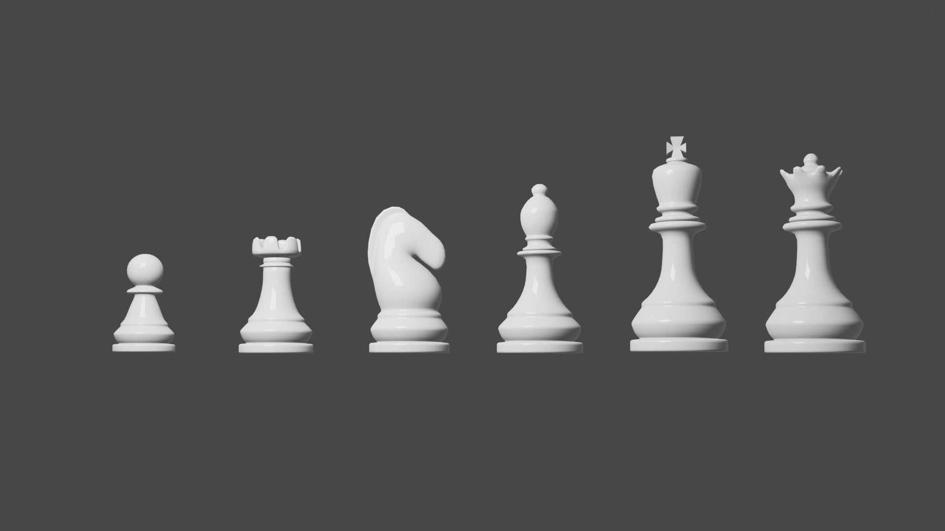 Chess Pieces  Low-poly 3D model_2