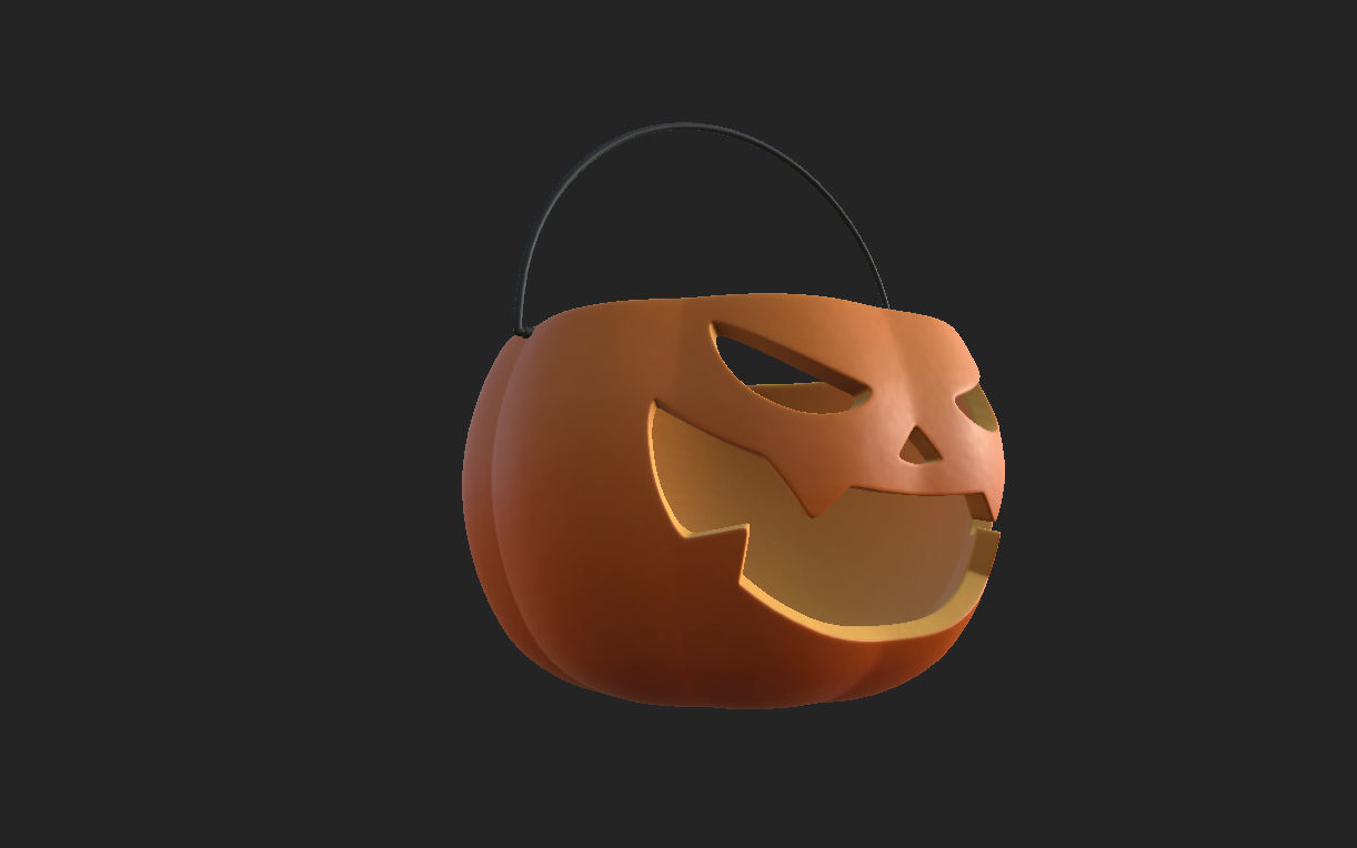Pumpkin Bucket 3D model_10