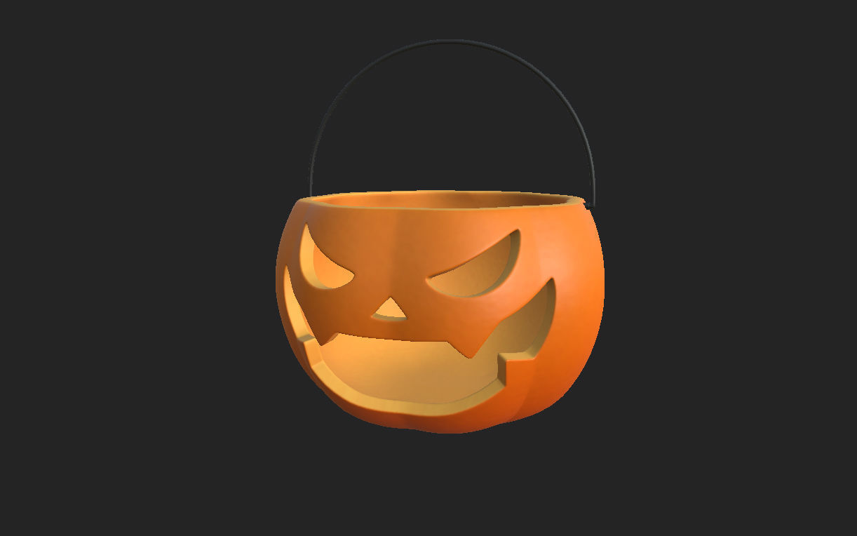 Pumpkin Bucket 3D model_7