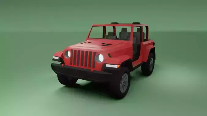 Jeep Wrangler 2020 low poly 3D model Low-poly 3D model