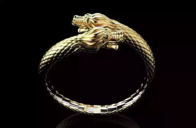 Dragon Gothic Jewelry Bracelet 3D Model Render Animation-DGJB1