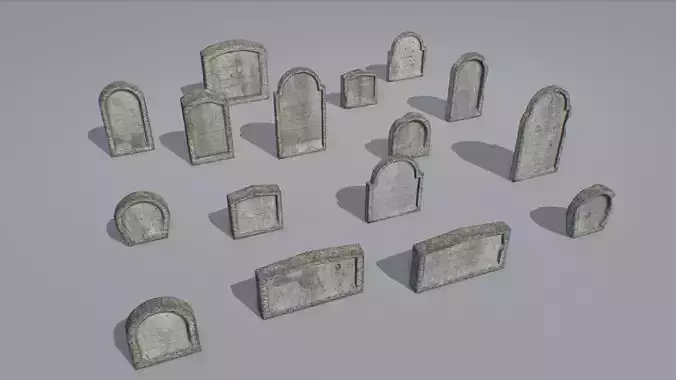 Gravestones pack 1 Low-poly 3D model