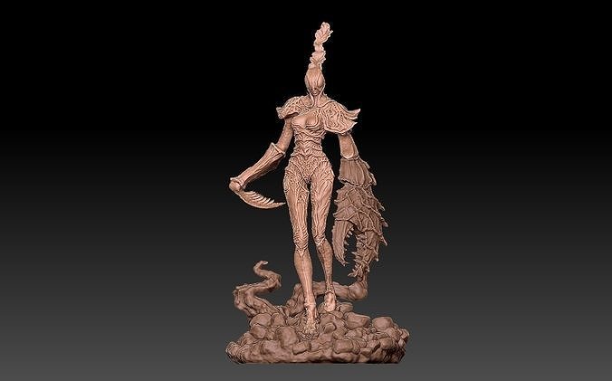 Ghostmantis monster girl character creature 3D printable 3D print model