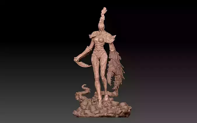 Ghostmantis monster girl character creature 3D printable 3D print model