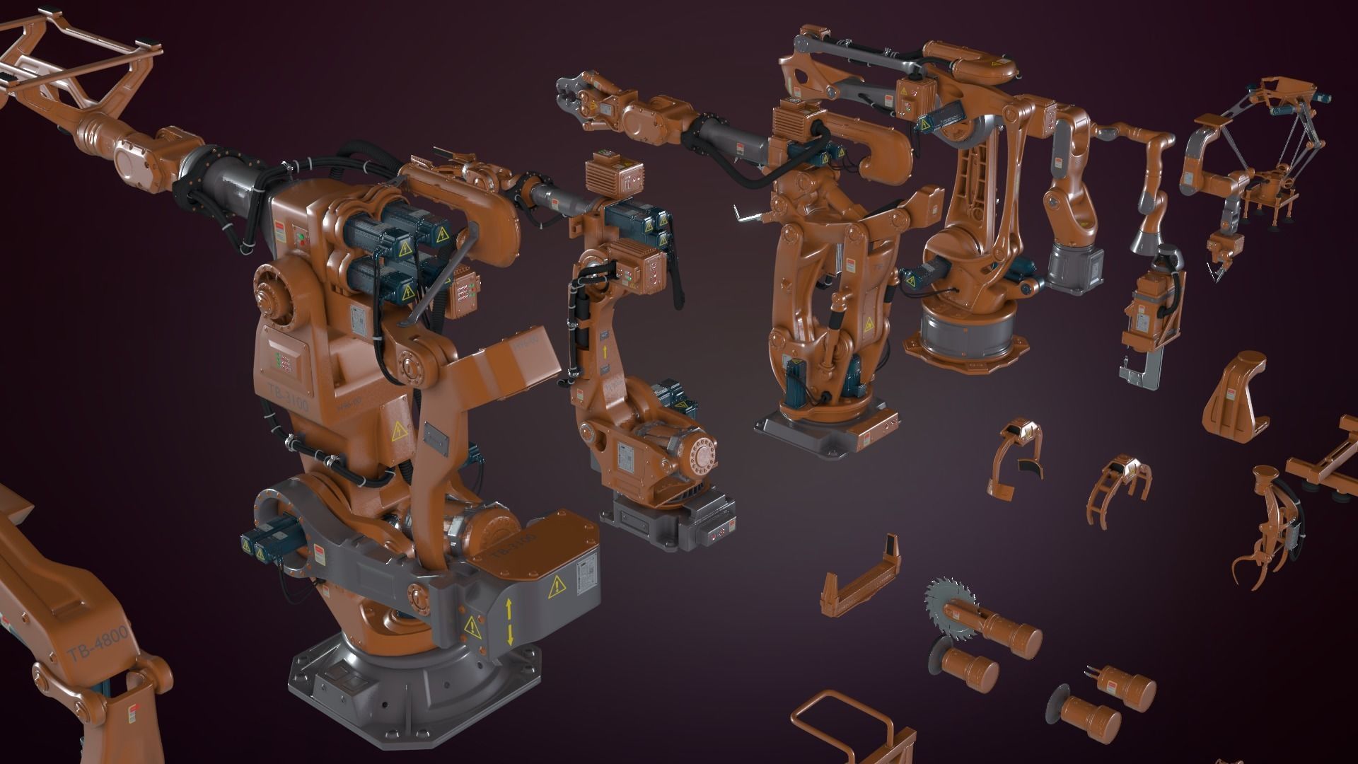 Industrial Robotic Pack Kit  3D model_11