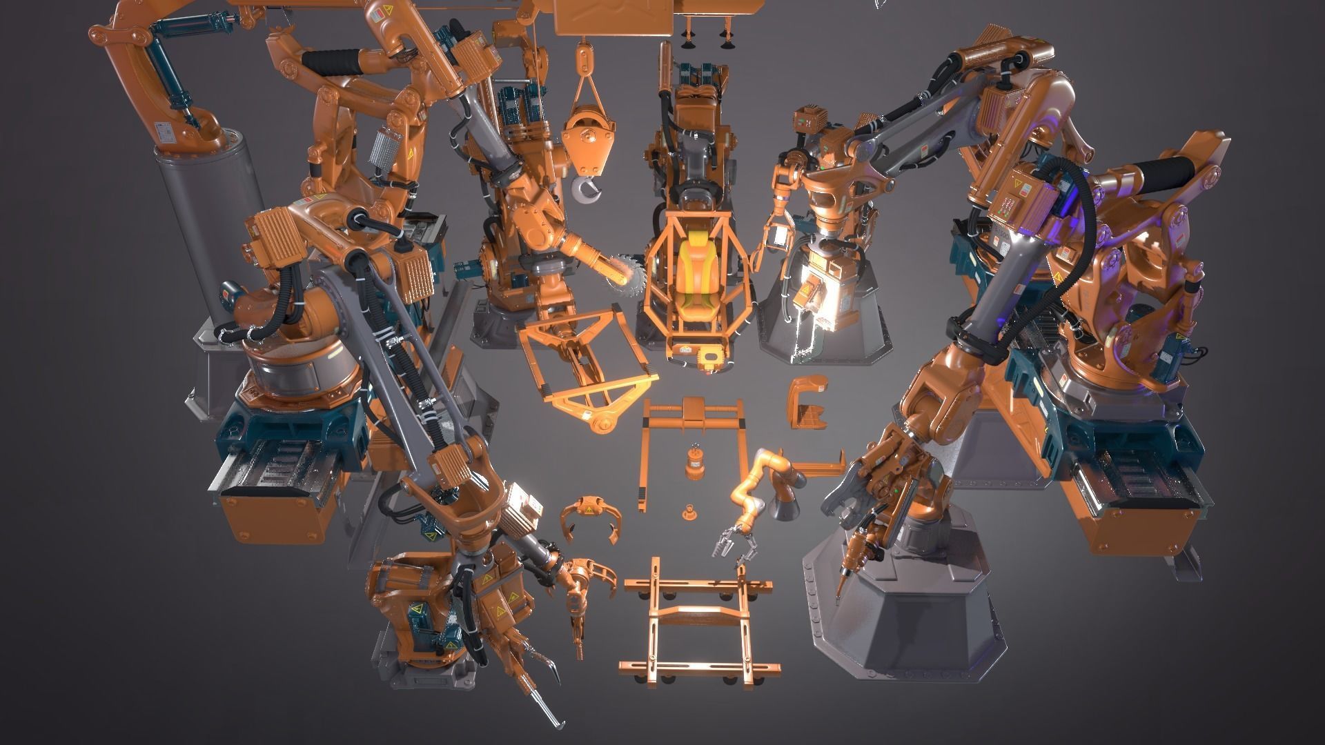 Industrial Robotic Pack Kit  3D model_4