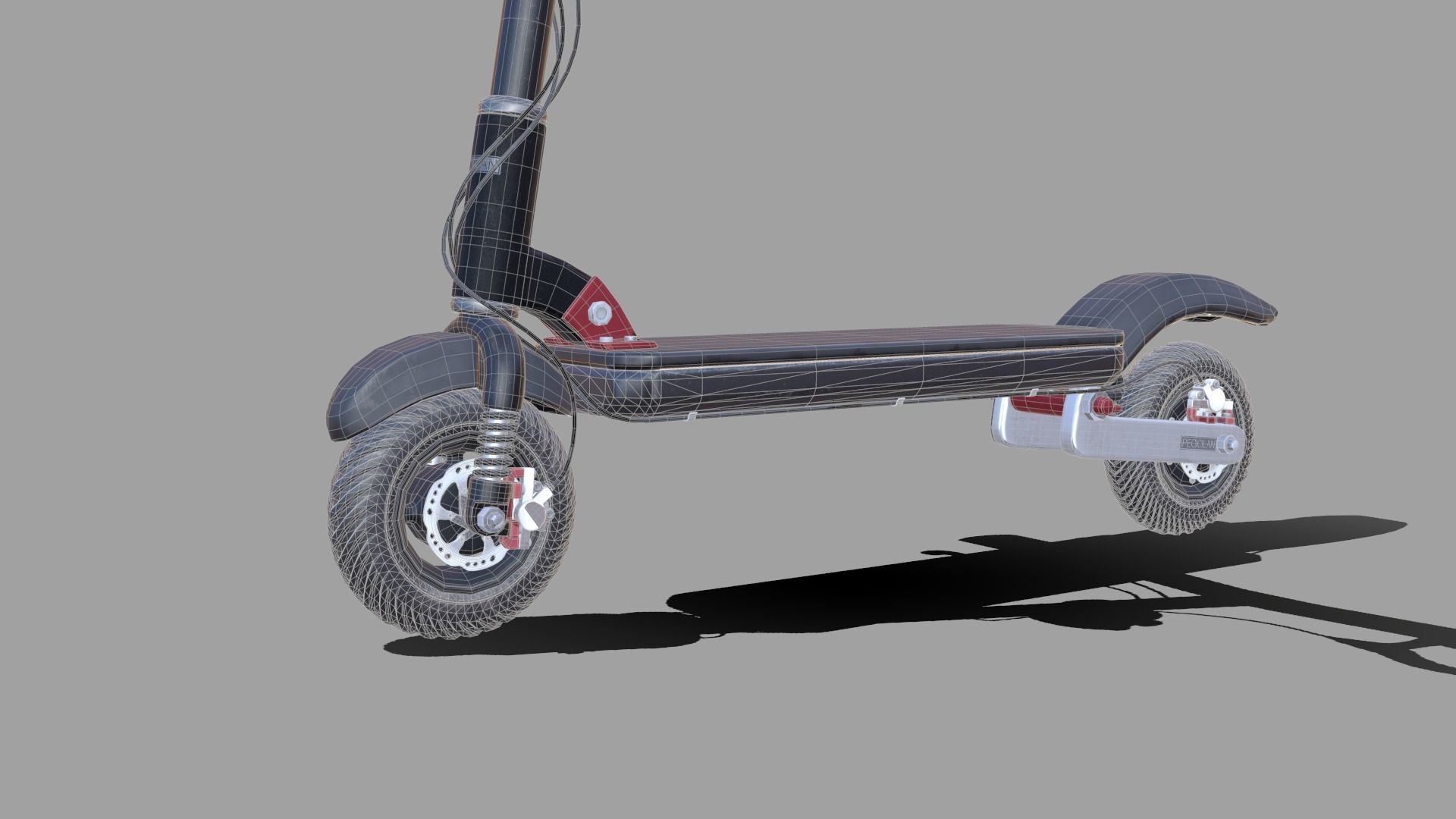Cartoon Scooter Low-poly 3D model_10