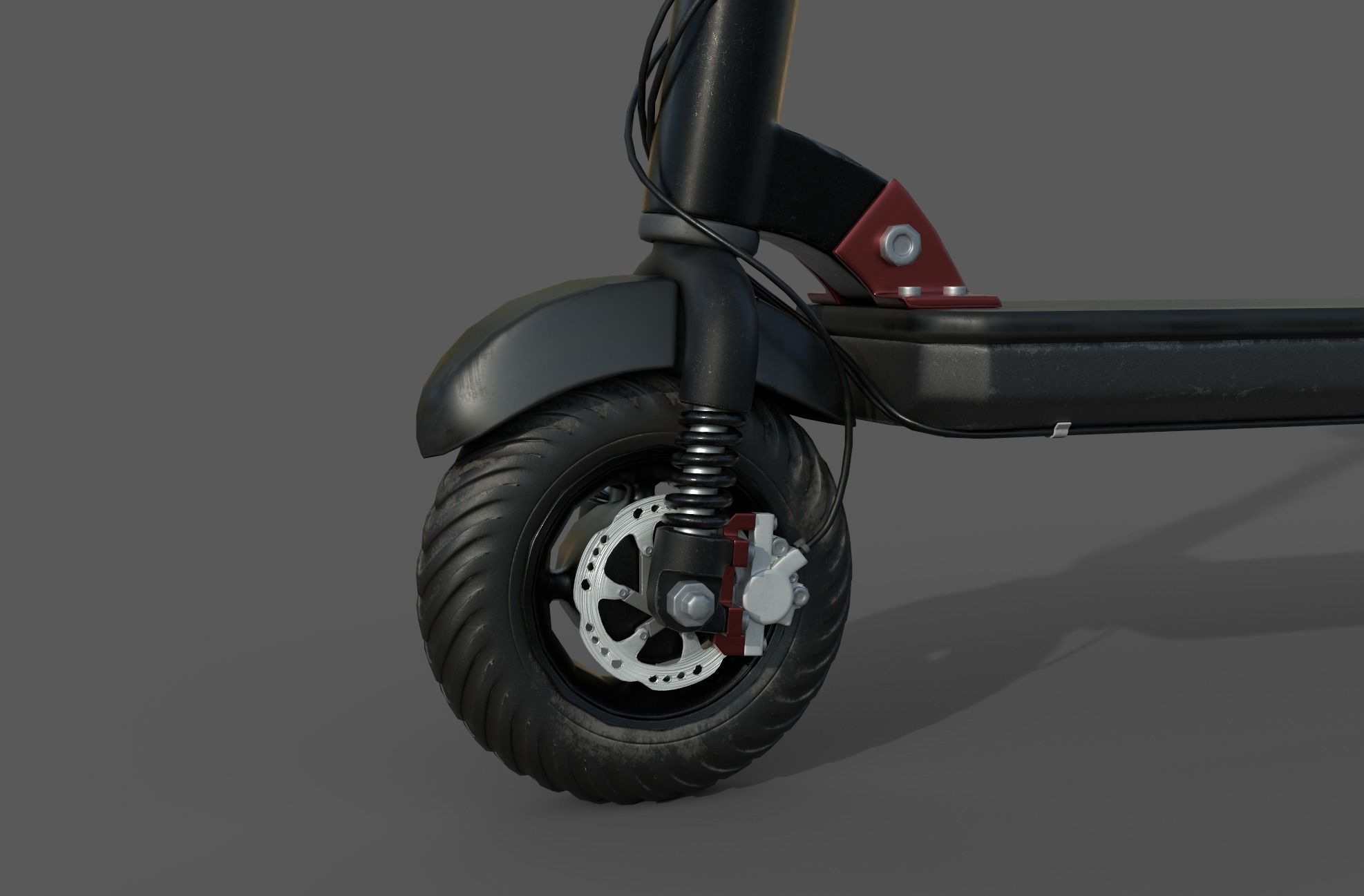 Cartoon Scooter Low-poly 3D model_2