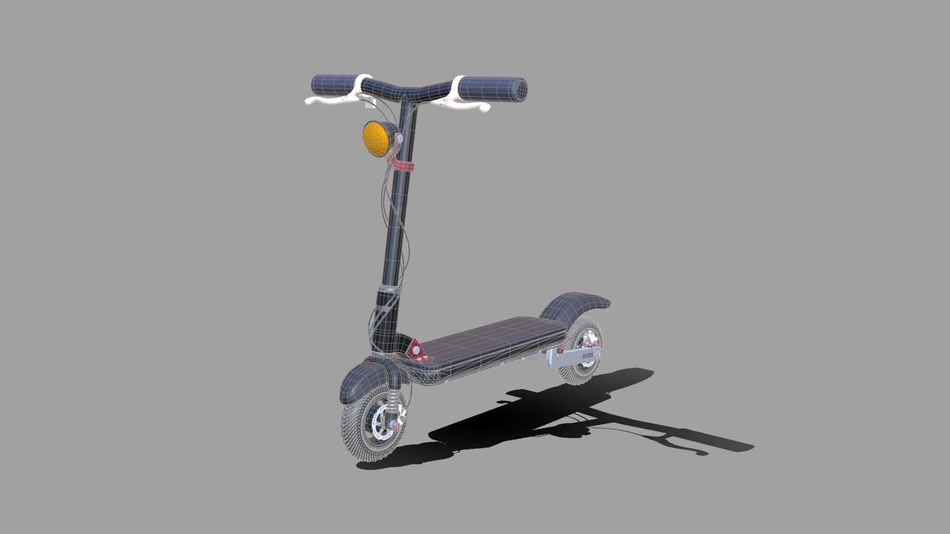 Cartoon Scooter Low-poly 3D model_8