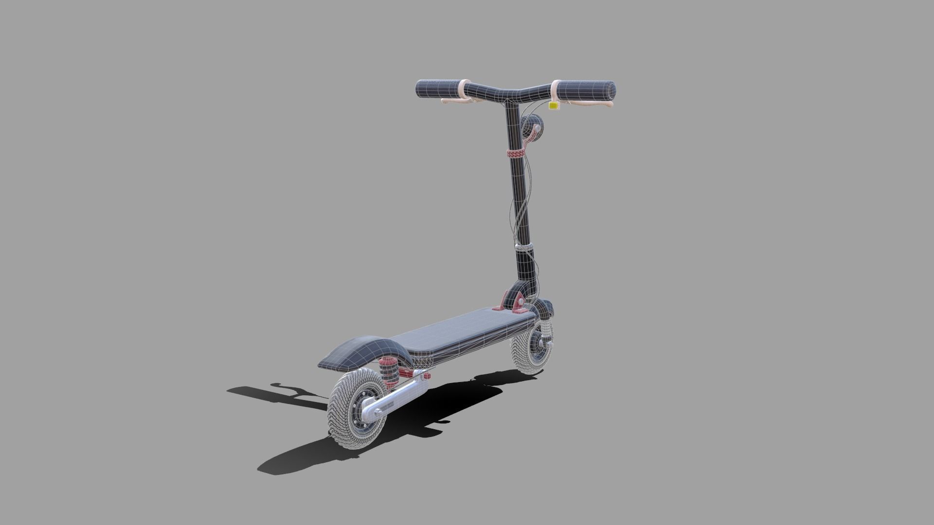 Cartoon Scooter Low-poly 3D model_9