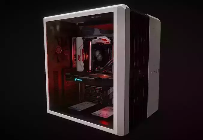 Gaming pc Low-poly 3D model