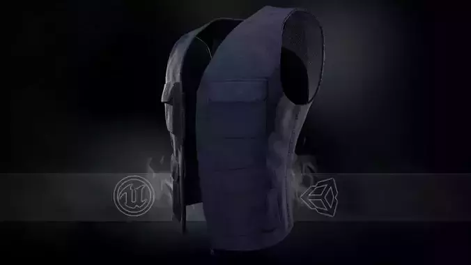 Blue Vest Low-poly 3D model