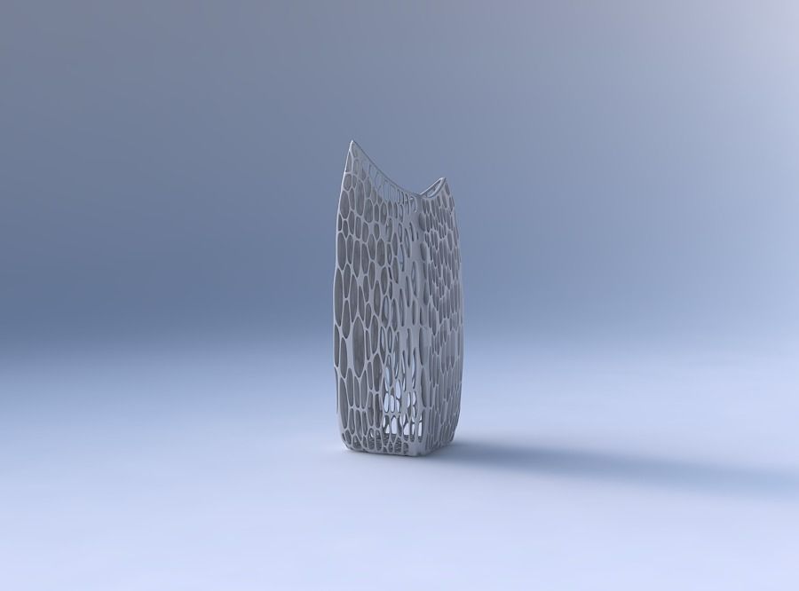 Vase double arc rectangle with organic lattice and twisted th... 3D print model_4