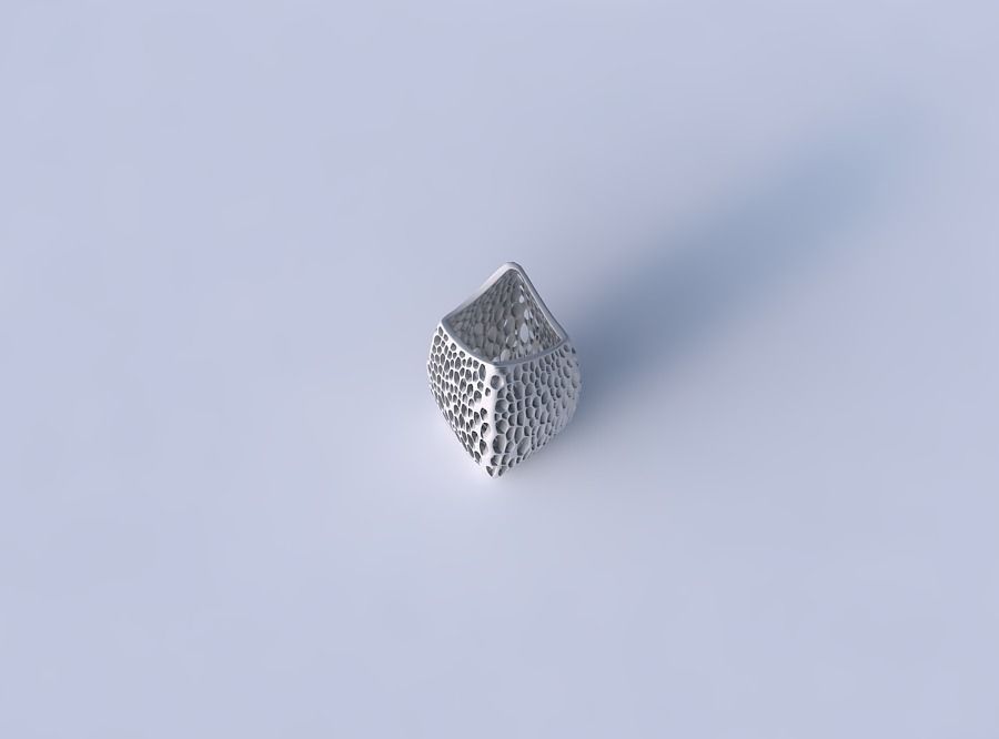 Vase double arc rectangle with organic lattice and twisted th... 3D print model_2