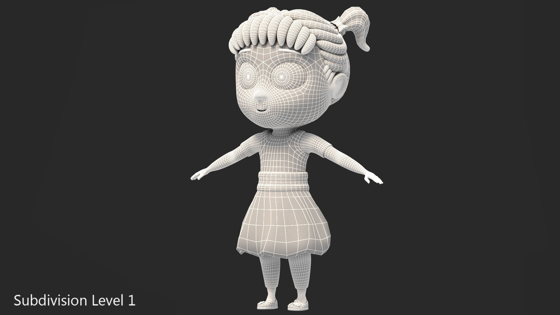 Cartoon Girl - Rigged 3D model_12