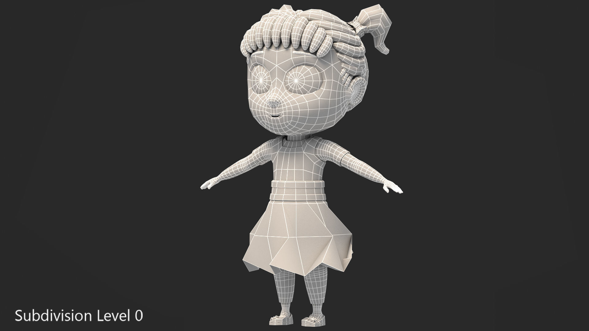 Cartoon Girl - Rigged 3D model_11