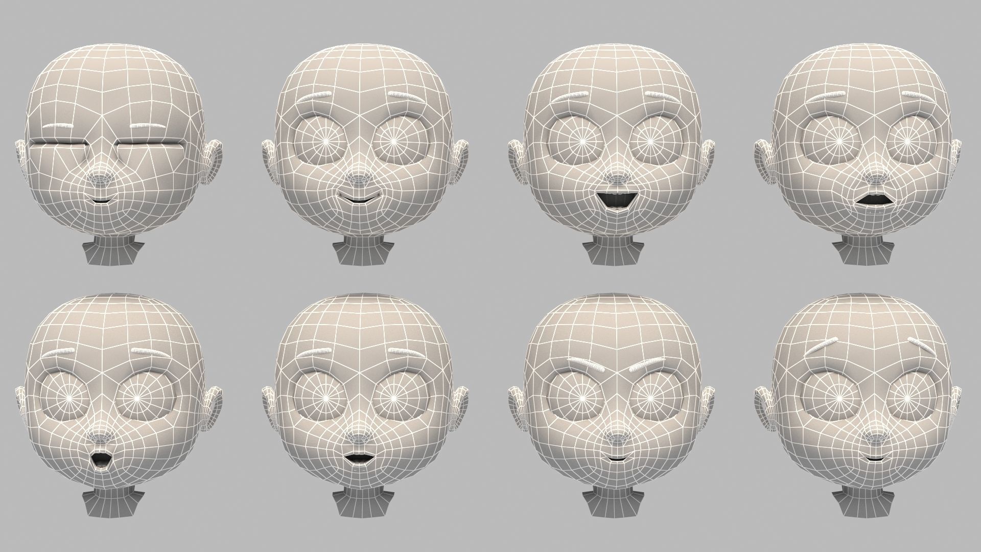 Cartoon Girl - Rigged 3D model_8