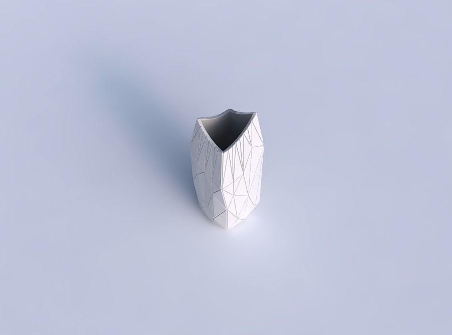 Vase double arc rectangle with random triangle plates 2 3D print model_1