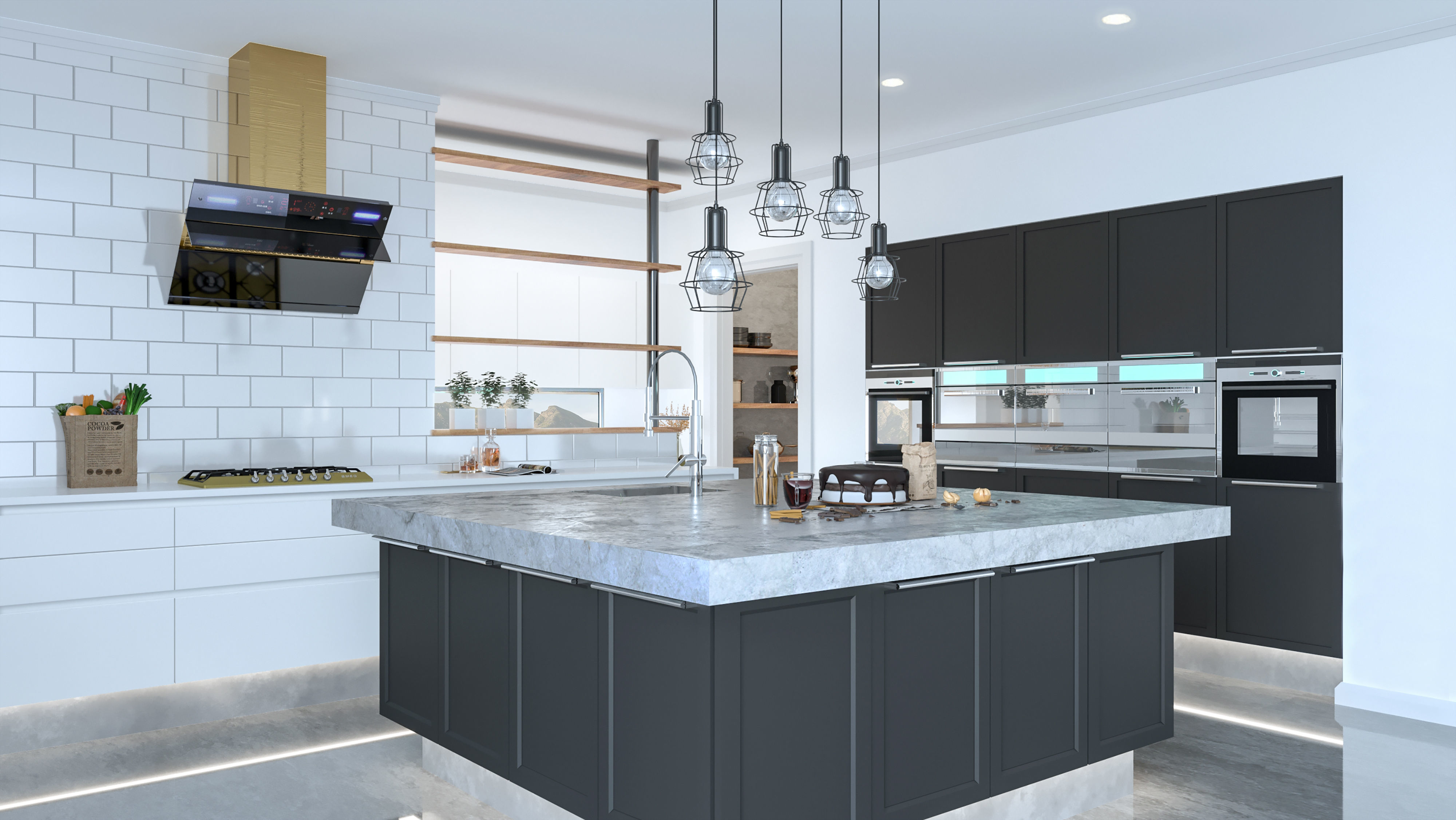 Kitchen Large with Island 3D model_1