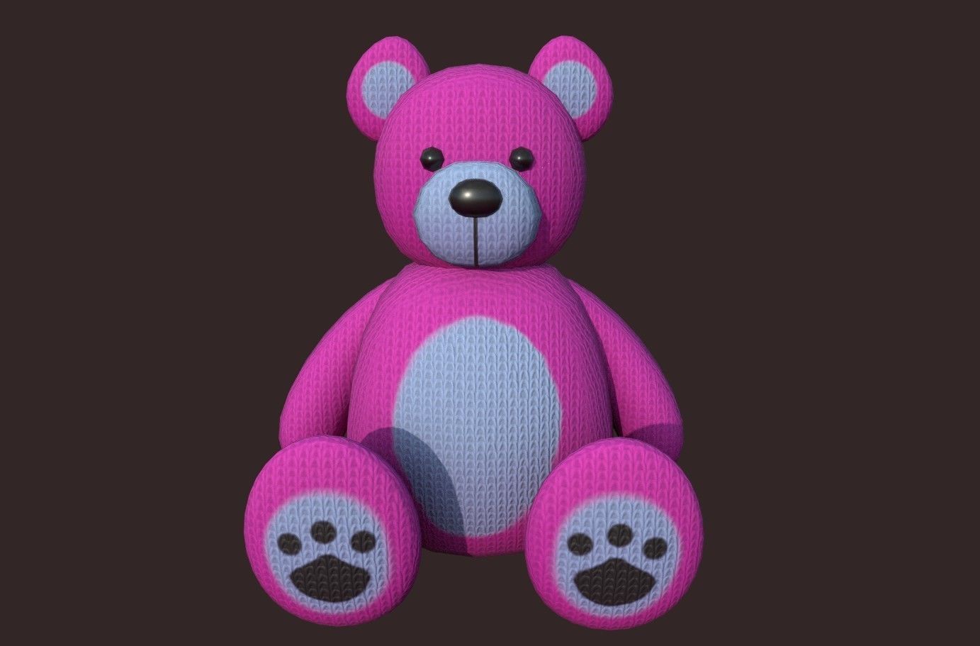 Bear Soft Toy  Low-poly 3D model_6
