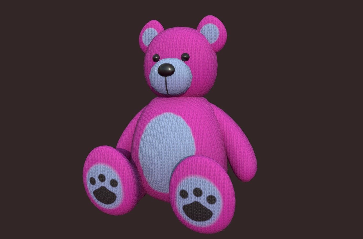 Bear Soft Toy  Low-poly 3D model_2