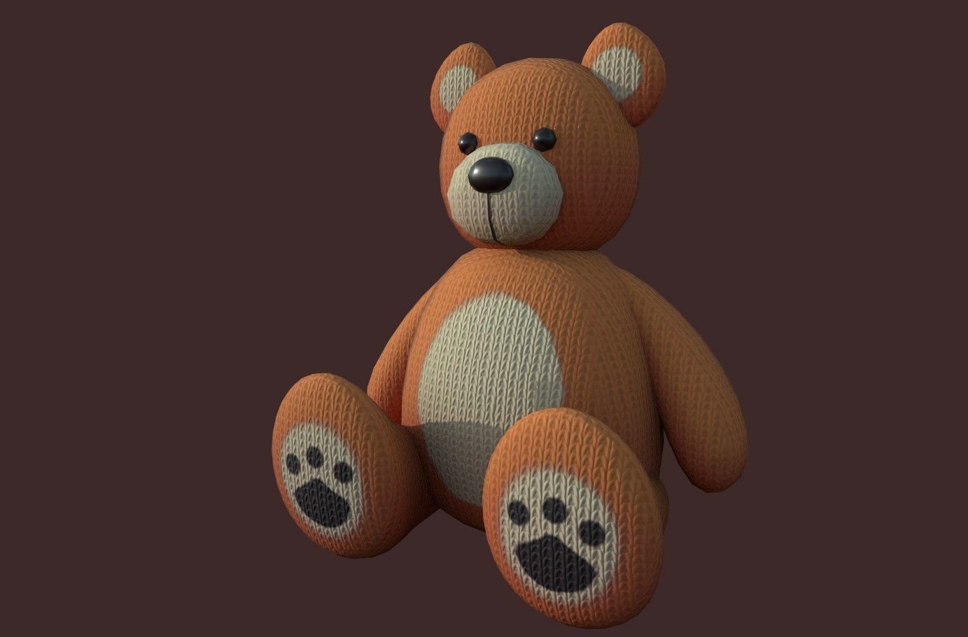 Bear Soft Toy  Low-poly 3D model_11