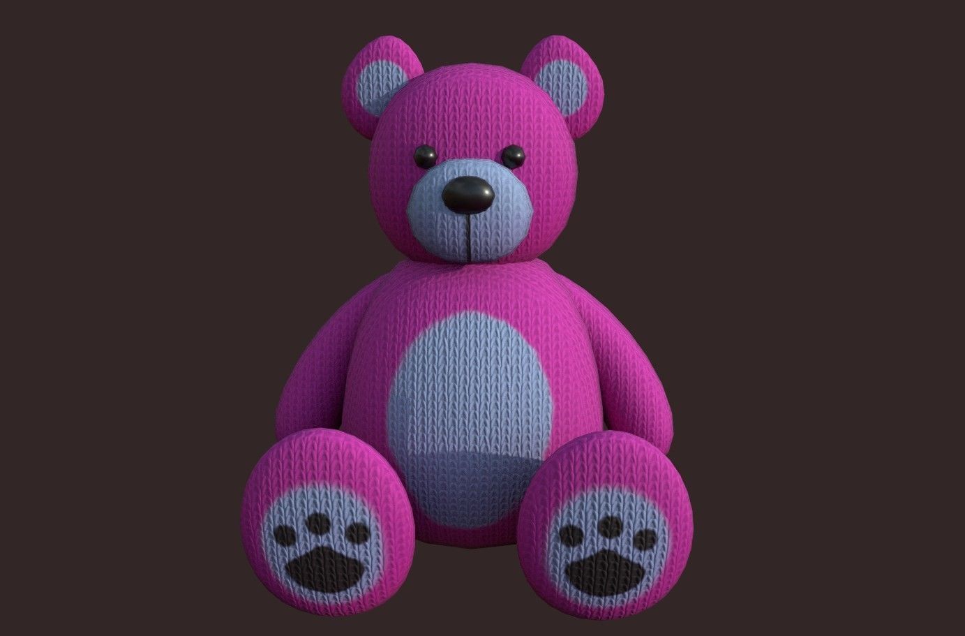 Bear Soft Toy  Low-poly 3D model_4
