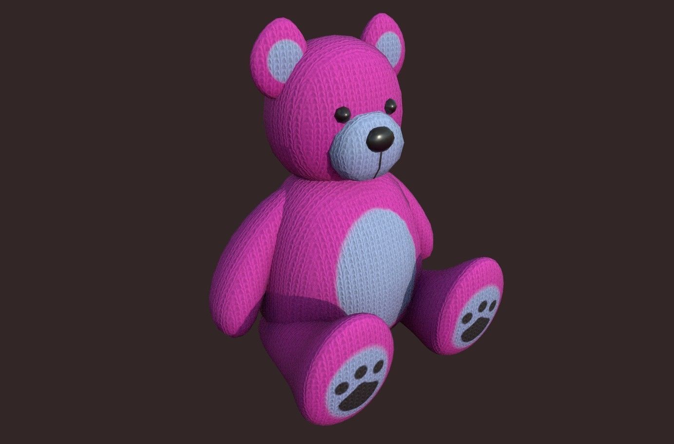 Bear Soft Toy  Low-poly 3D model_10