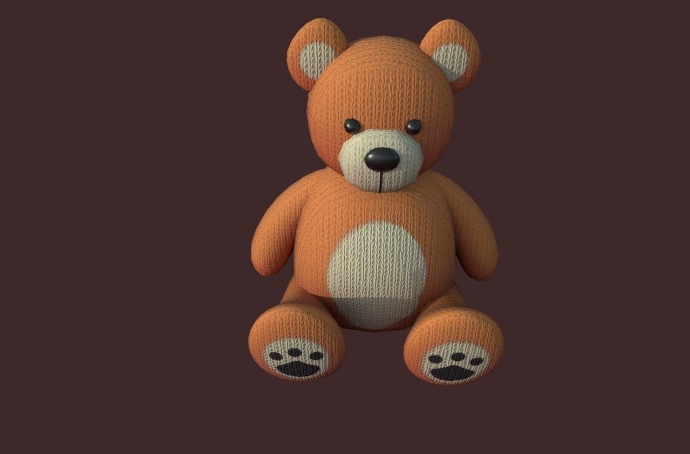 Bear Soft Toy  Low-poly 3D model_9