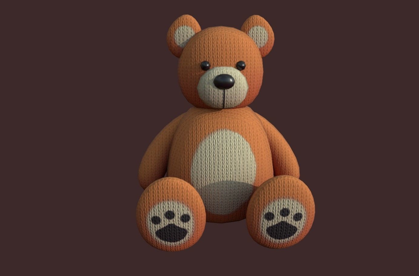 Bear Soft Toy  Low-poly 3D model_3