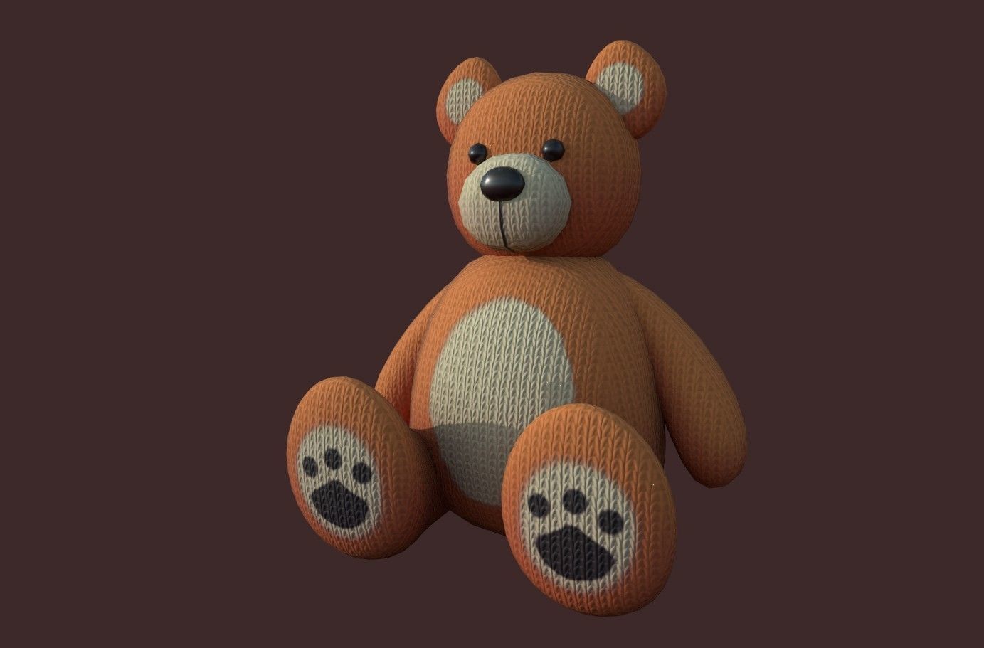 Bear Soft Toy  Low-poly 3D model_5