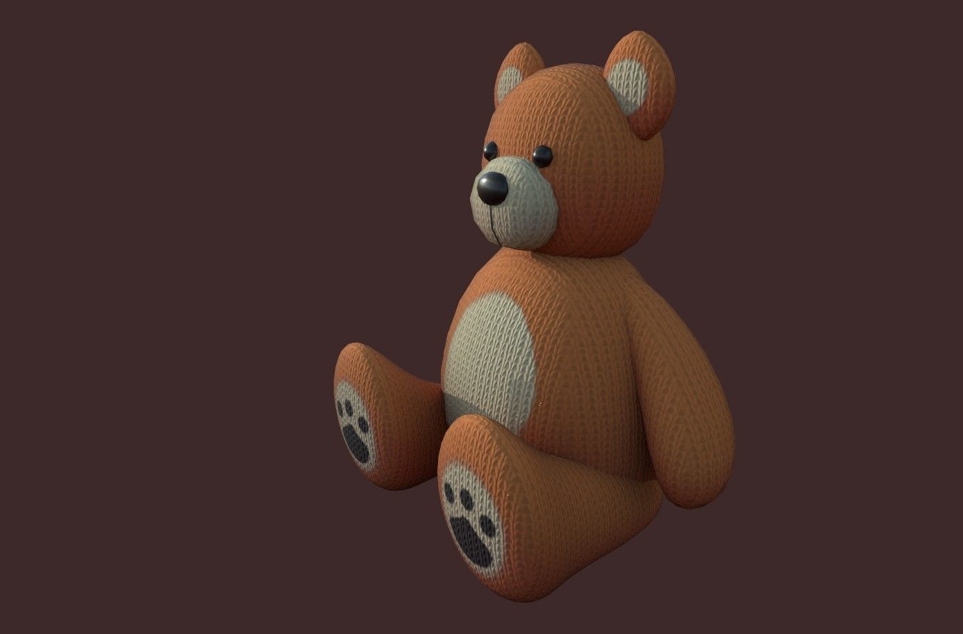 Bear Soft Toy  Low-poly 3D model_7