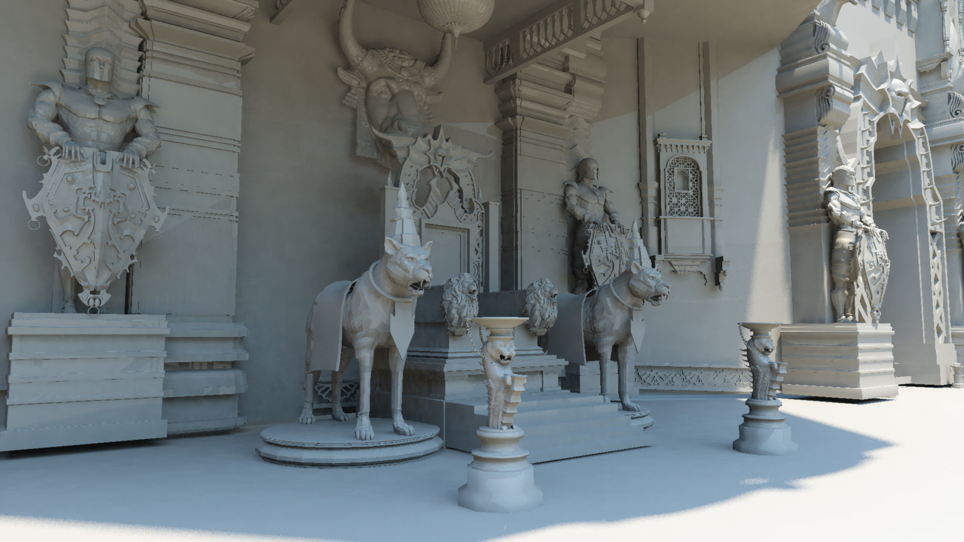 Durbar king court darbar fort interior 3d model 3D model_34