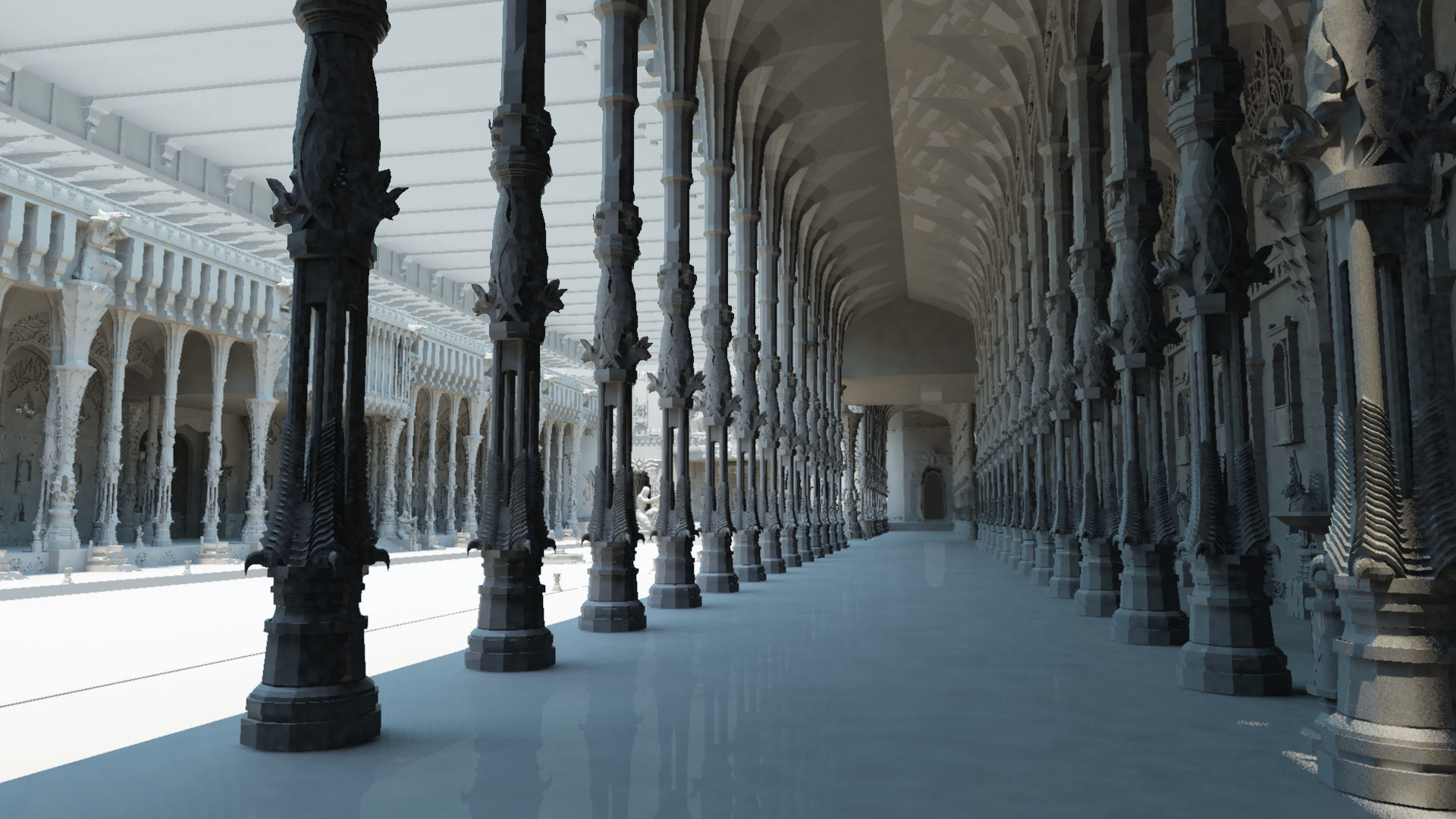 Durbar king court darbar fort interior 3d model 3D model_3