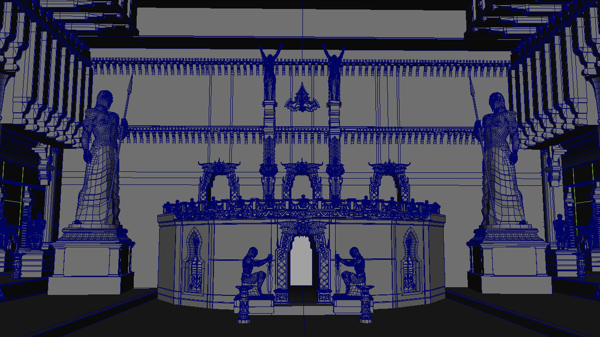 Durbar king court darbar fort interior 3d model 3D model_25