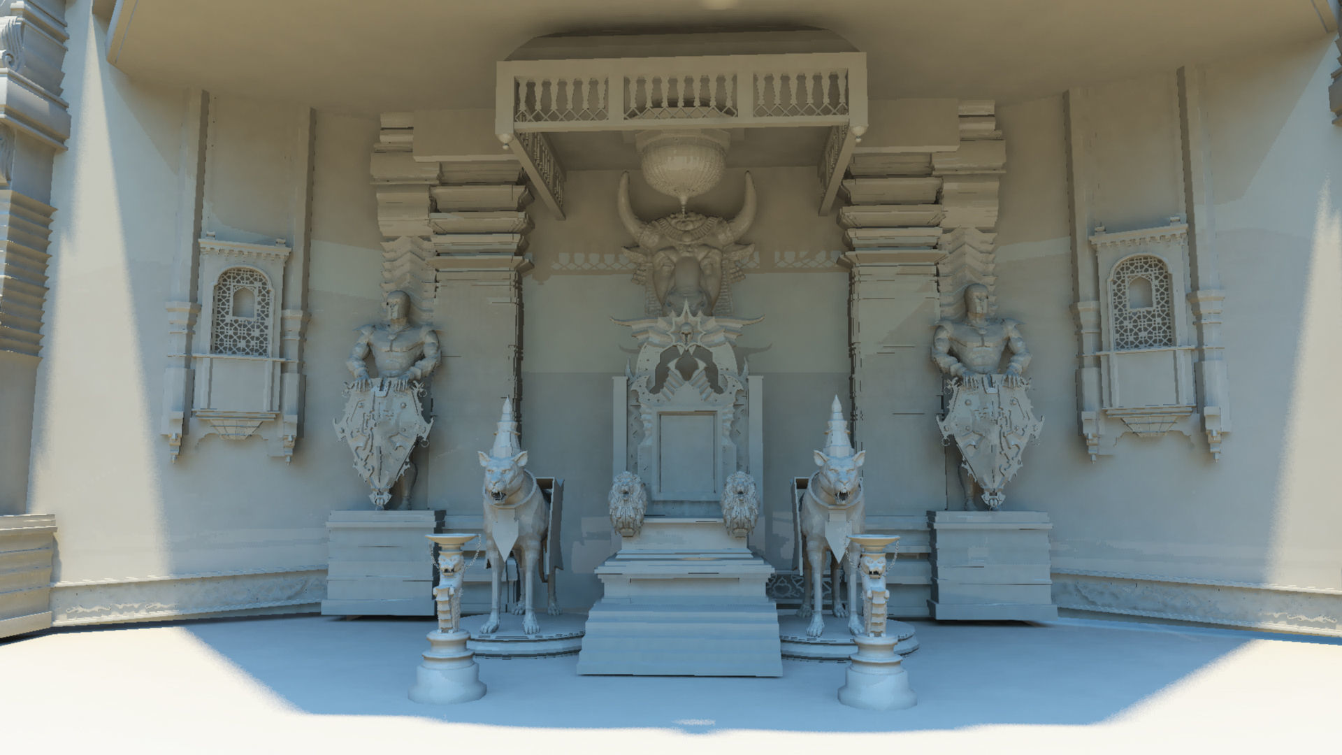 Durbar king court darbar fort interior 3d model 3D model_1