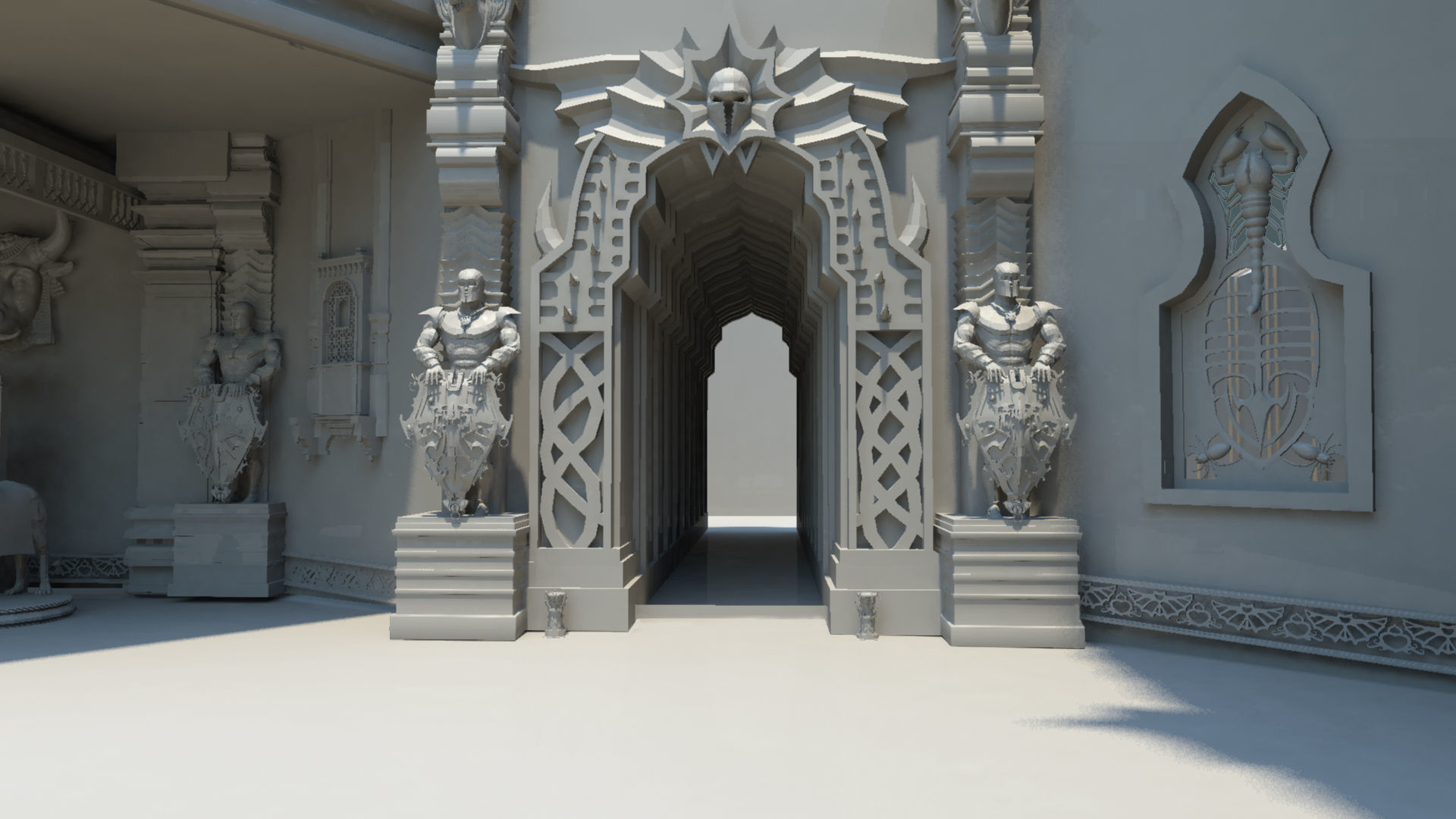 Durbar king court darbar fort interior 3d model 3D model_33