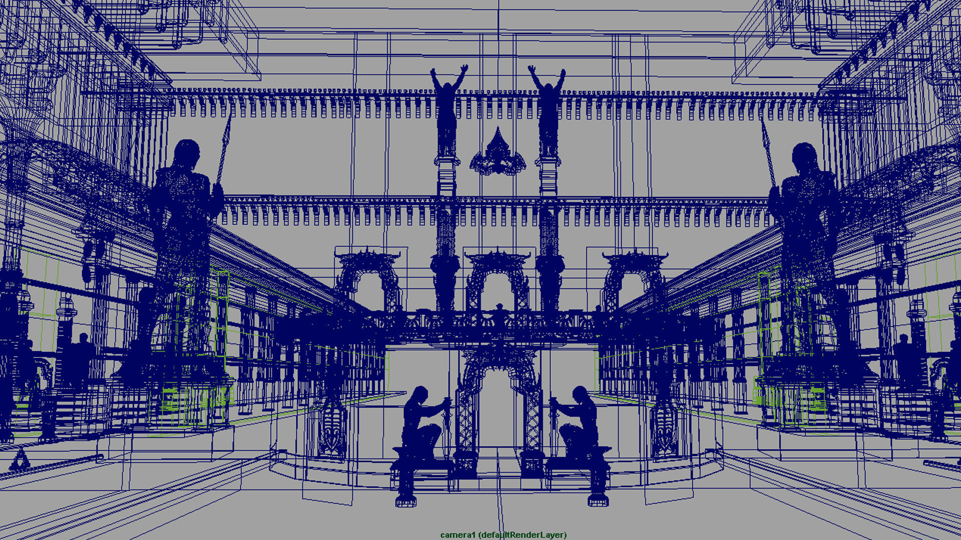 Durbar king court darbar fort interior 3d model 3D model_26