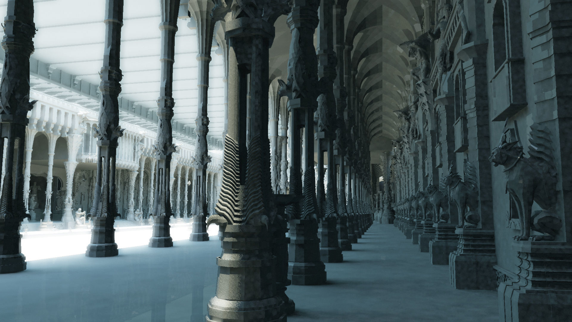 Durbar king court darbar fort interior 3d model 3D model_4