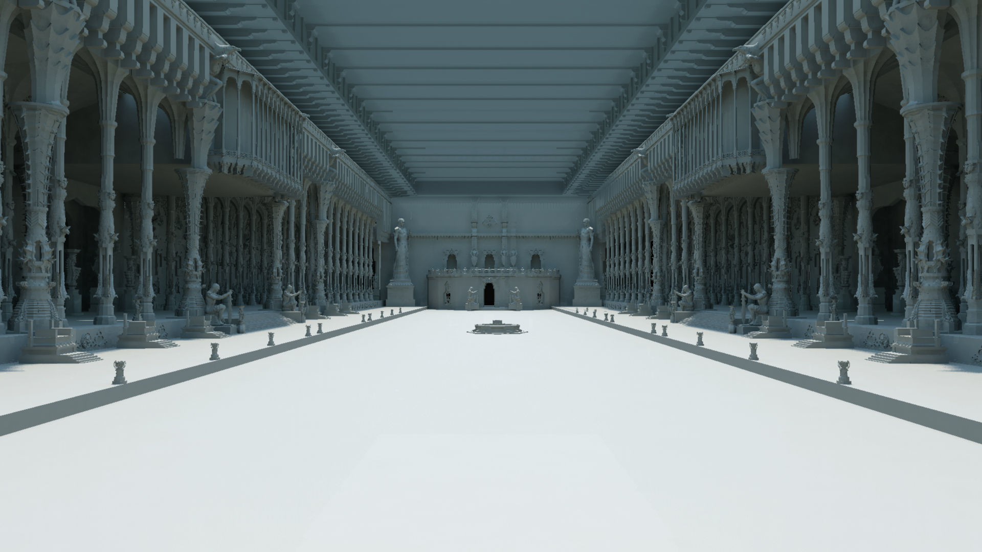 Durbar king court darbar fort interior 3d model 3D model_20